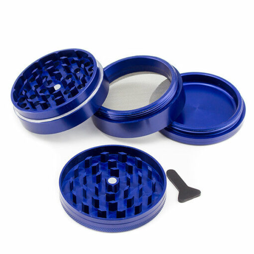 Shop SPLIFF Blue Aluminium Grinder 63mm - 4 part in australian