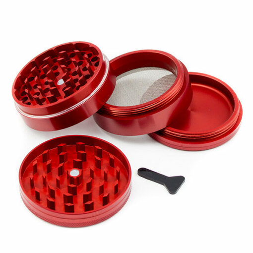 Shop SPLIFF Red Aluminium Grinder 63mm - 4 part in australian