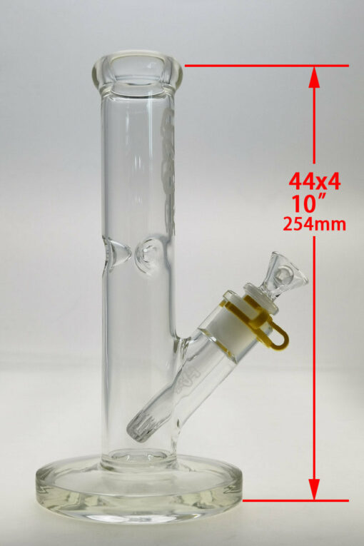 Shop Thick Ass Glass 10" Durable Straight Tube Bong 44x4MM with Smooth 18/14MM Downstem in australian