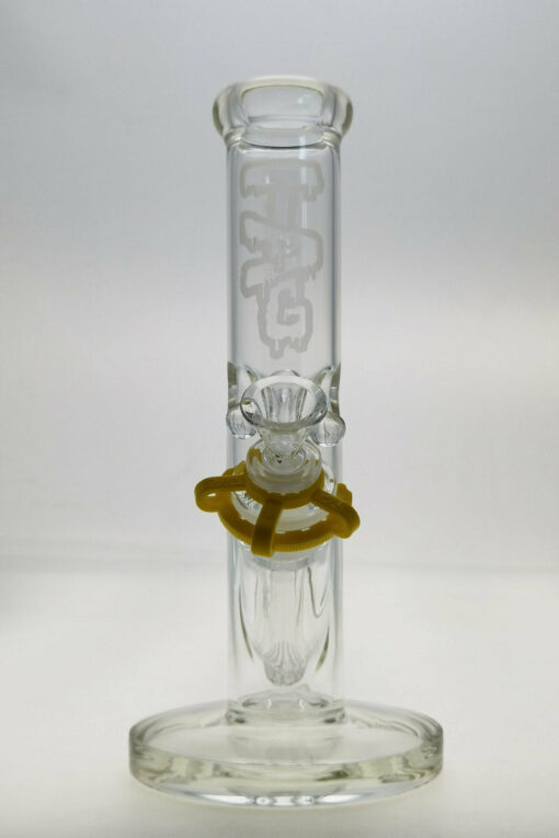 Shop Thick Ass Glass 10" Durable Straight Tube Bong 44x4MM with Smooth 18/14MM Downstem in australian