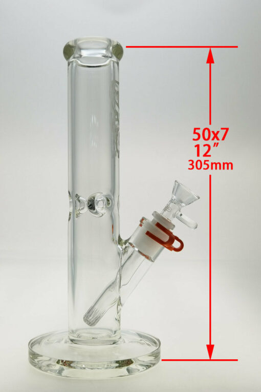 Shop Thick Ass Glass 12" Durable Straight Tube Bong 7MM Thick with Smooth 18/14MM Downstem in australian