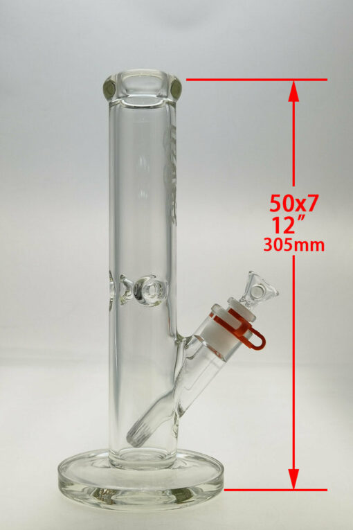 Shop Thick Ass Glass 12" Durable Straight Tube Bong 7MM Thick with Smooth 18/14MM Downstem in australian