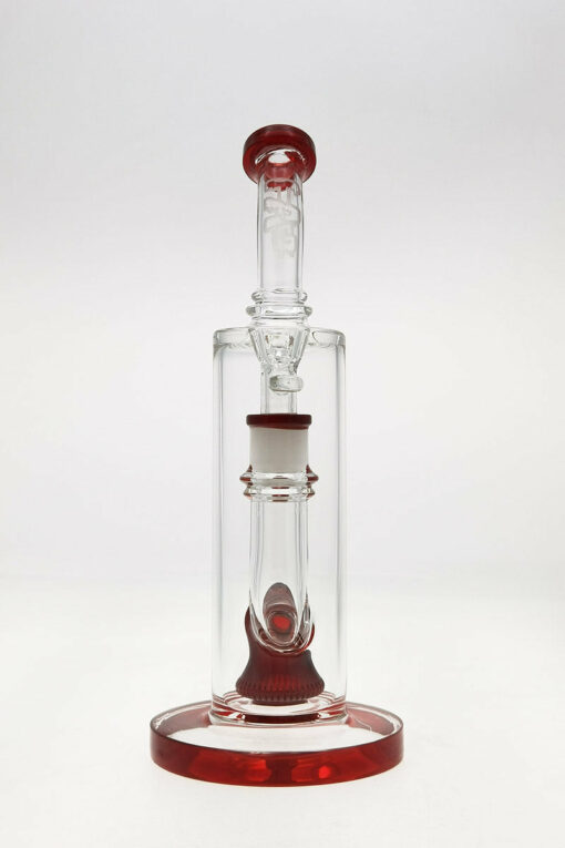 Shop Thick Ass Glass 12" UFO Perc Bong 65x5MM with Super Slit Bellow - 18MM Female in australian