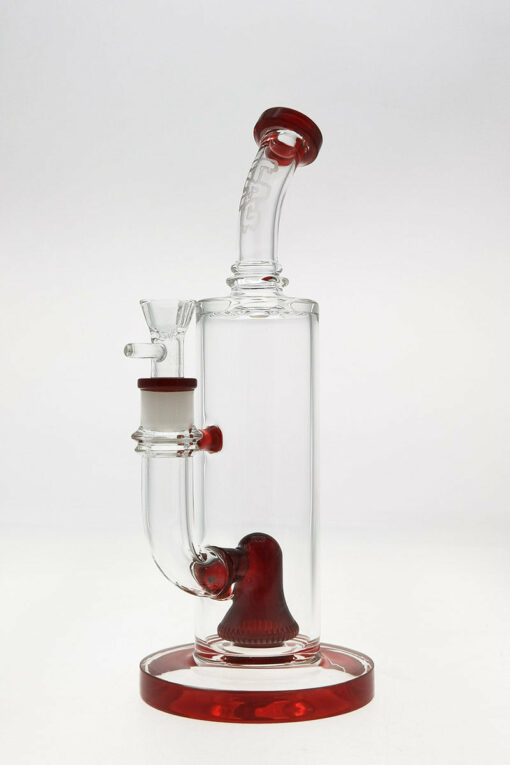 Shop Thick Ass Glass 12" UFO Perc Bong 65x5MM with Super Slit Bellow - 18MM Female in australian