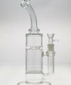 Shop Thick Ass Glass 13" Bent Neck Bong with Fritted Disc & Spinning Splash Guard - 18MM Female in australian