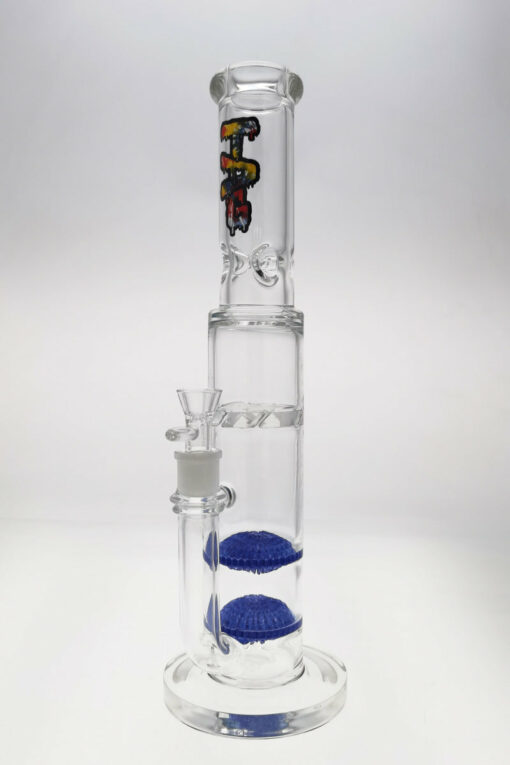 Shop Thick Ass Glass 16" Tie-Dye Bong w/ Double Disc Diffuser & Spinning Guard in australian