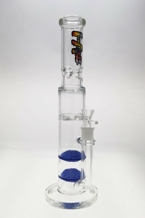 Shop Thick Ass Glass 16" Tie-Dye Bong w/ Double Disc Diffuser & Spinning Guard in australian