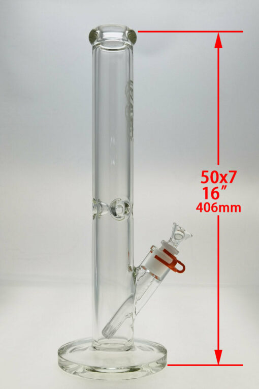 Shop Thick Ass Glass 16" Durable Straight Tube Bong - 50x7MM with 18/14MM Downstem in australian