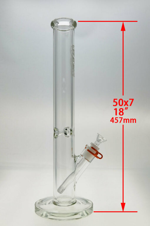 Shop Thick Ass Glass 18" Heavy Duty Straight Tube Bong 50x7MM with Precision 18/14MM Downstem in australian