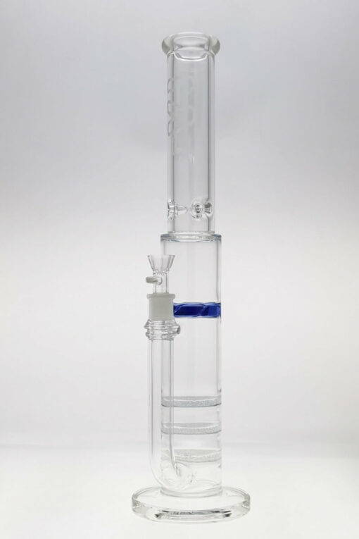 Shop Thick Ass Glass 19" Triple Fritted Disc Water Pipe w/ Spinning Splashguard & Blue Accents in australian