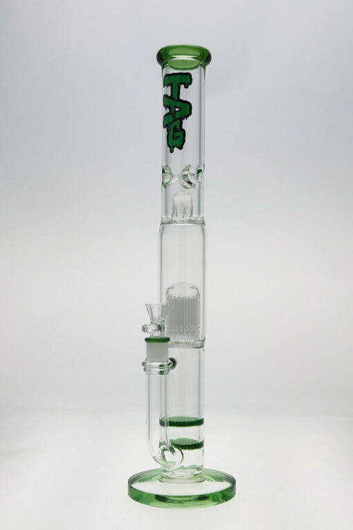 Shop Thick Ass Glass 22" Dual Honeycomb & 34-Arm Tree Percolator Bong 50x7MM in australian