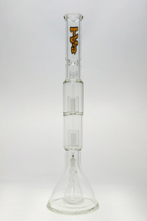 Shop Thick Ass Glass 24" Hybrid Beaker Straight Bong w/ Double Showerhead Percolator 18MM in australian