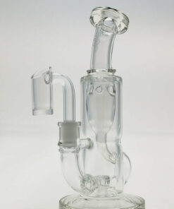 Shop Thick Ass Glass 7" Mini Klein Bong with Super Slit Puck - 10MM Female Joint in australian