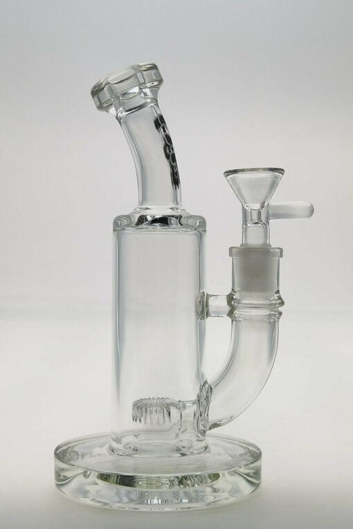 Shop Thick Ass Glass 8" Super Slit Puck Bong with Bent Neck & Showerhead Percolator in australian