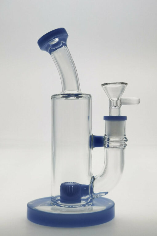 Shop Thick Ass Glass 8" Super Slit Puck Bong with Bent Neck & Showerhead Percolator in australian