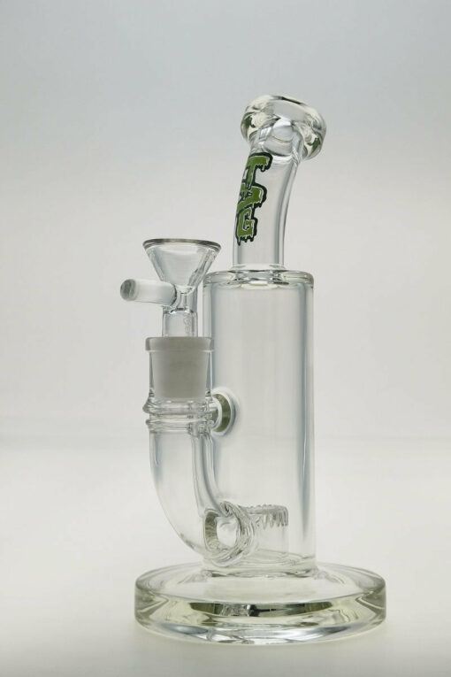 Shop Thick Ass Glass 8" Super Slit Puck Bong with Bent Neck & Showerhead Percolator in australian