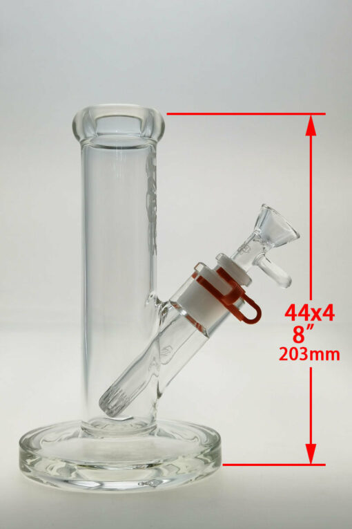 Shop Thick Ass Glass 8" Durable Straight Tube Bong 44x4MM with 18/14MM Downstem in australian