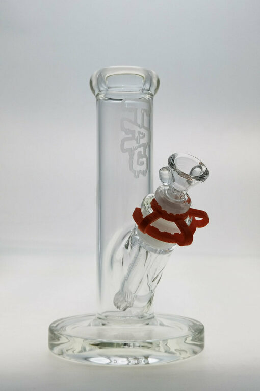 Shop Thick Ass Glass 8" Durable Straight Tube Bong 44x4MM with 18/14MM Downstem in australian