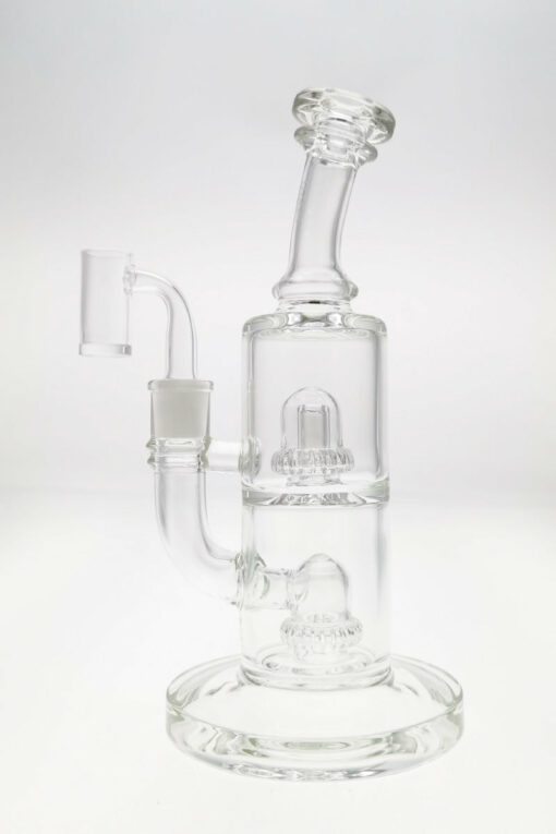 Shop Thick Ass Glass 9" Vibrant Yellow Bent Neck Bong w/ Double UFO Perc in australian