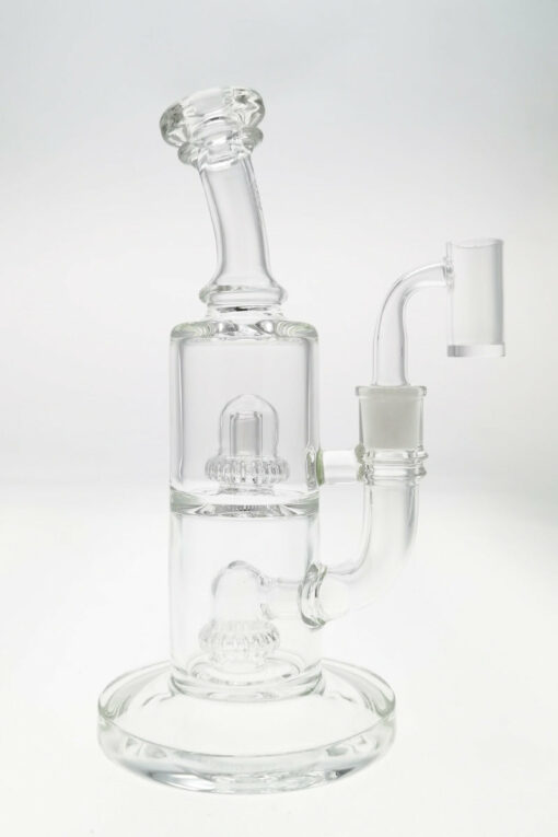 Shop Thick Ass Glass 9" Vibrant Yellow Bent Neck Bong w/ Double UFO Perc in australian