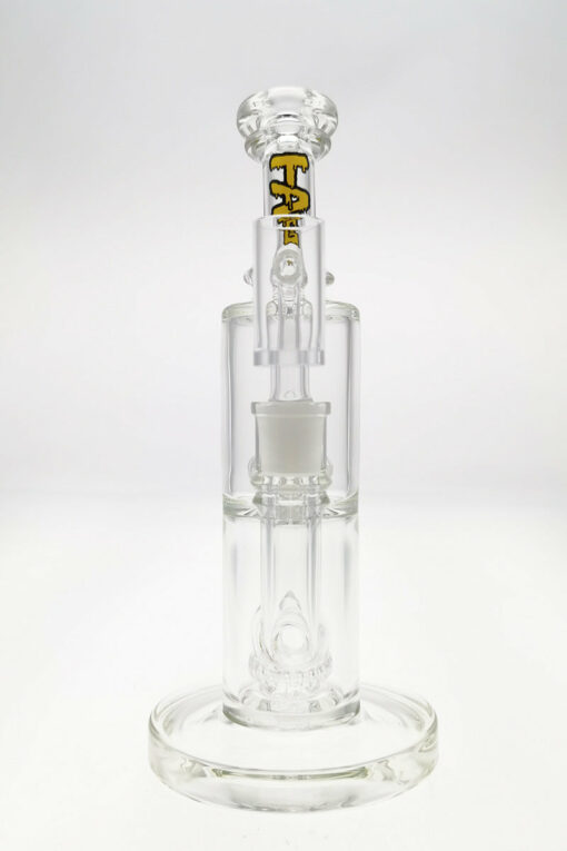 Shop Thick Ass Glass 9" Vibrant Yellow Bent Neck Bong w/ Double UFO Perc in australian