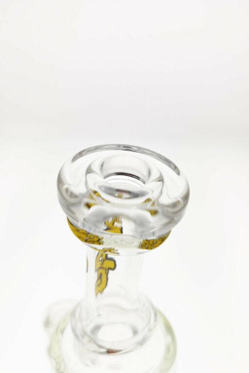 Shop Thick Ass Glass 9" Vibrant Yellow Bent Neck Bong w/ Double UFO Perc in australian