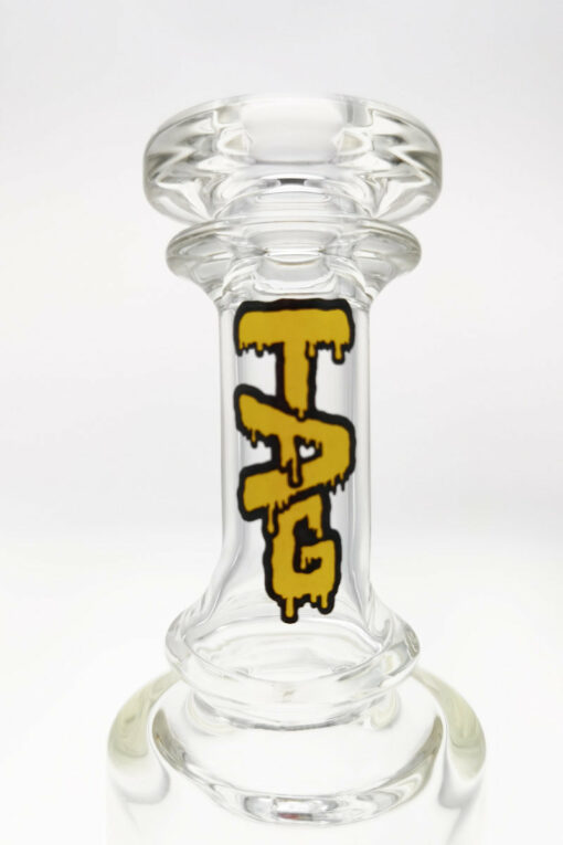 Shop Thick Ass Glass 9" Vibrant Yellow Bent Neck Bong w/ Double UFO Perc in australian