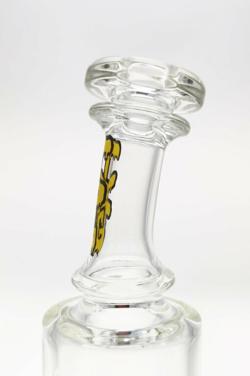 Shop Thick Ass Glass 9" Vibrant Yellow Bent Neck Bong w/ Double UFO Perc in australian