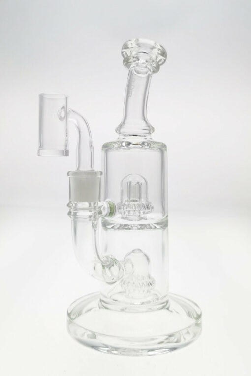 Shop Thick Ass Glass 9" Vibrant Yellow Bent Neck Bong w/ Double UFO Perc in australian