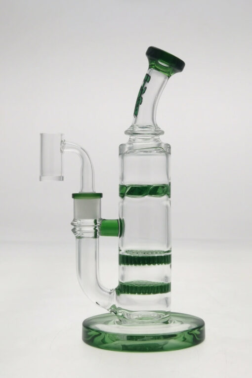 Shop Thick Ass Glass 9.5" Bent Neck Bong with Double Honeycomb & Spinning Splashguard in australian