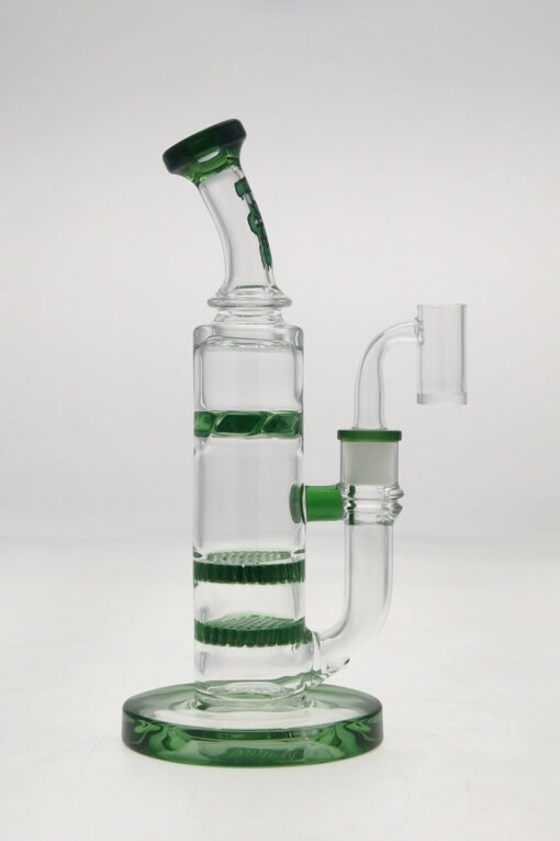 Shop Thick Ass Glass 9.5" Bent Neck Bong with Double Honeycomb & Spinning Splashguard in australian