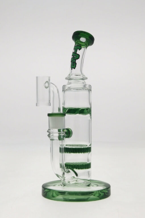 Shop Thick Ass Glass 9.5" Bent Neck Bong with Double Honeycomb & Spinning Splashguard in australian