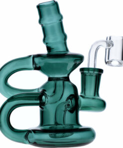 Shop Teal Mini Recycler Water Pipe with Quartz in australian