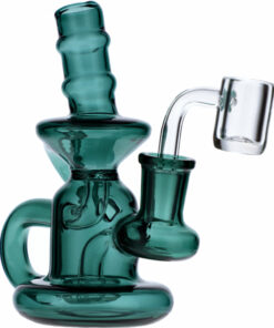 Shop Teal Mini Recycler Water Pipe with Quartz in australian