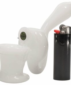 Shop LA Pipes Hand-Blown Sherlock Toilet Bowl Glass Pipe for Dry Herb in australian