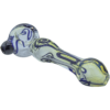 Shop LA Pipes Color-Changing Silver Fumed Glass Pipe - "Painted Warrior" Handmade Spoon in australian