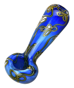 Shop Trippy Floral Double Glass Spoon Pipe in australian