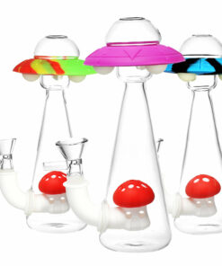 Shop UFO Glass & Silicone Glow in the Dark Water Pipe in australian