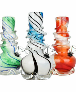 Shop Vivid Vase 8" Spiral Stripe Soft Glass Water Pipe - Compact & Colorful in australian