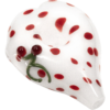 Shop LA Pipes Elegant White Heart-Shaped Glass Hand Pipe with Red Polka Dots in australian