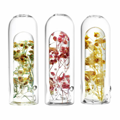 Shop Wild Flower Power Terrarium Glass Hand Pipe - 5.25" in australian