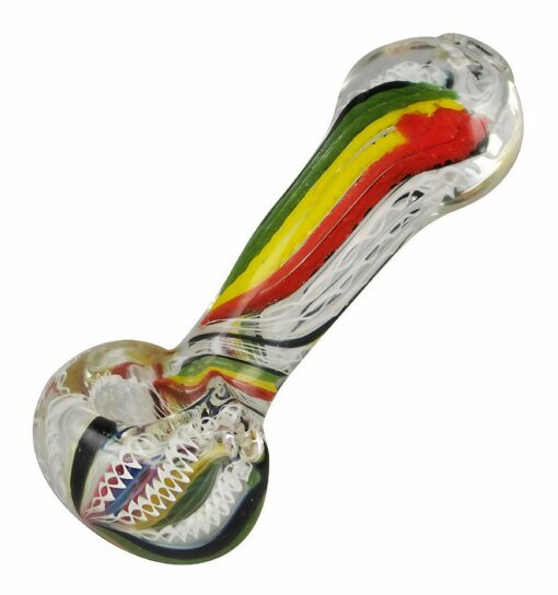 Shop Worked Rasta Hand Pipe - 3.75" in australian